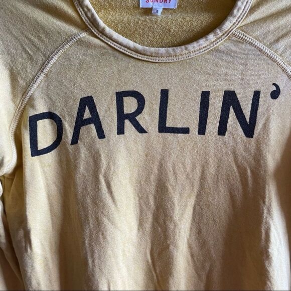 Sundry ~ DARLIN' Long Sleeved ~ 
Mustard Yellow  ~ Terry Cloth ~ size 0/XS - Picture 7 of 10